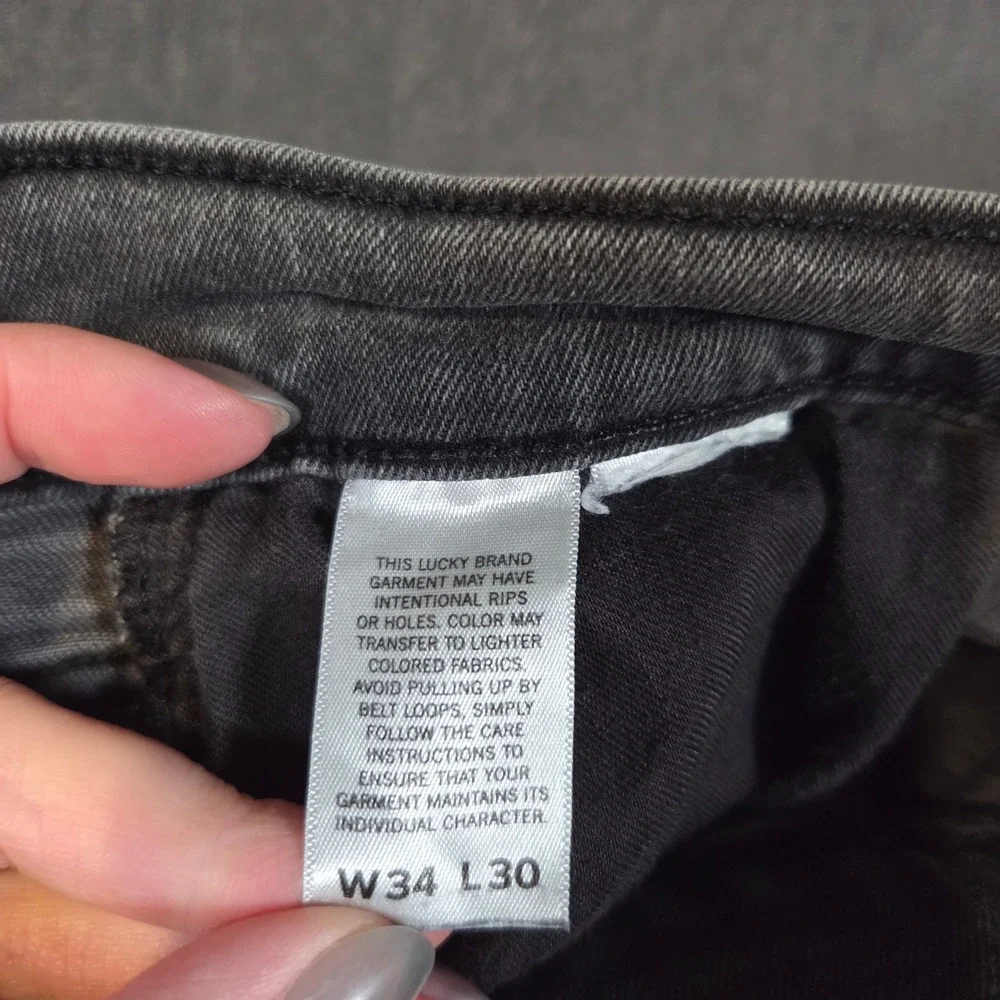 Lucky Brand 121 Slim Straight Jeans Mens 34x30 Grey Denim Pants
